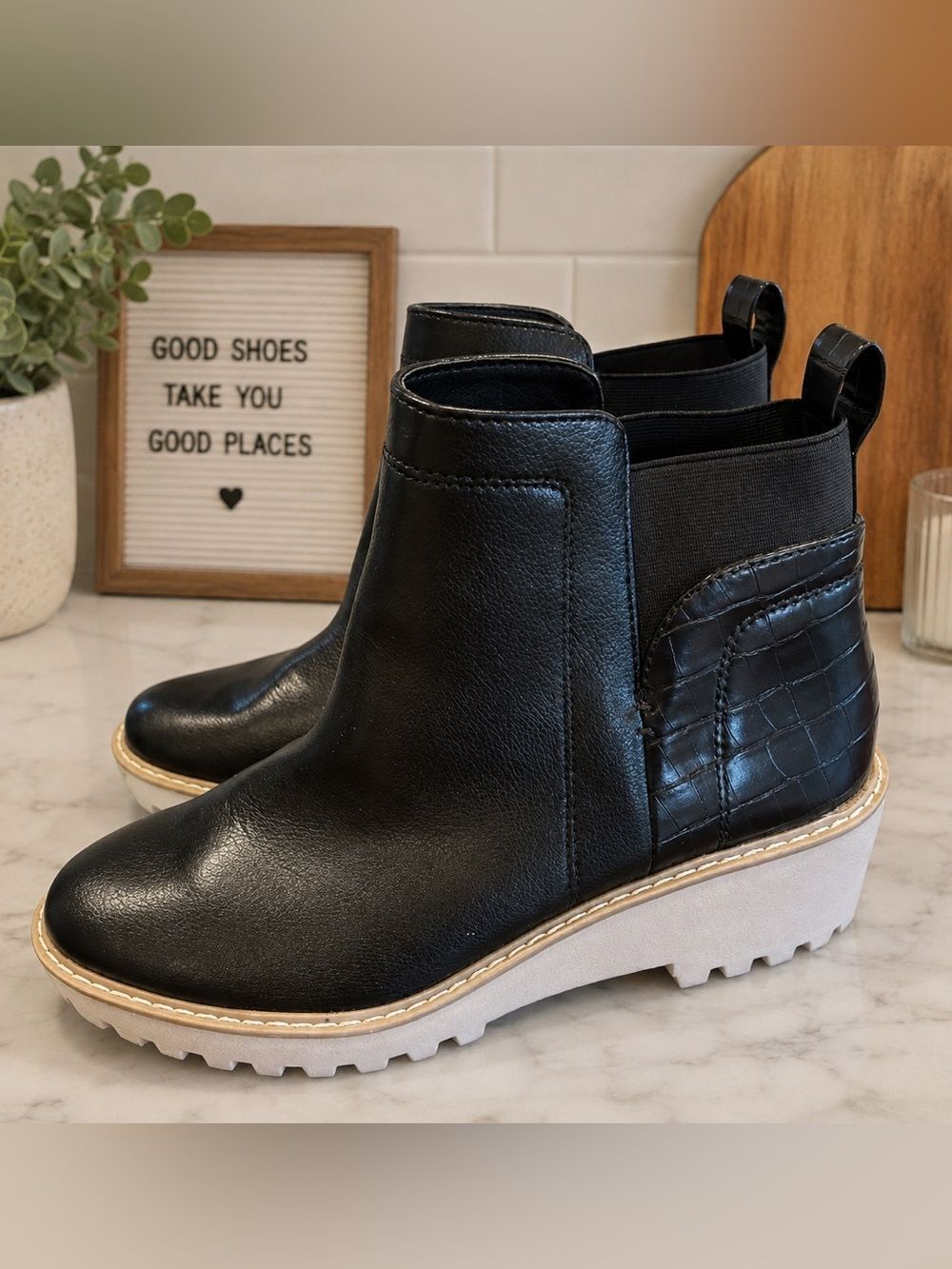 Dolce Vita Women's Slip On Rancher Ankle Chelsea Boot Black, 9.5